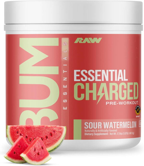 RAW Nutrition - Essential Pre - Chris Bumstead Pre Workout Formula, Sports Nutrition Pre-Workout Powders | Men & Womens Drink, Energy Powder for Working Out (Peach Mango)
