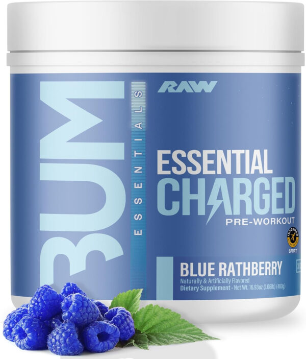 RAW Nutrition - Essential Pre - Chris Bumstead Pre Workout Formula, Sports Nutrition Pre-Workout Powders | Men & Womens Drink, Energy Powder for Working Out (Peach Mango)