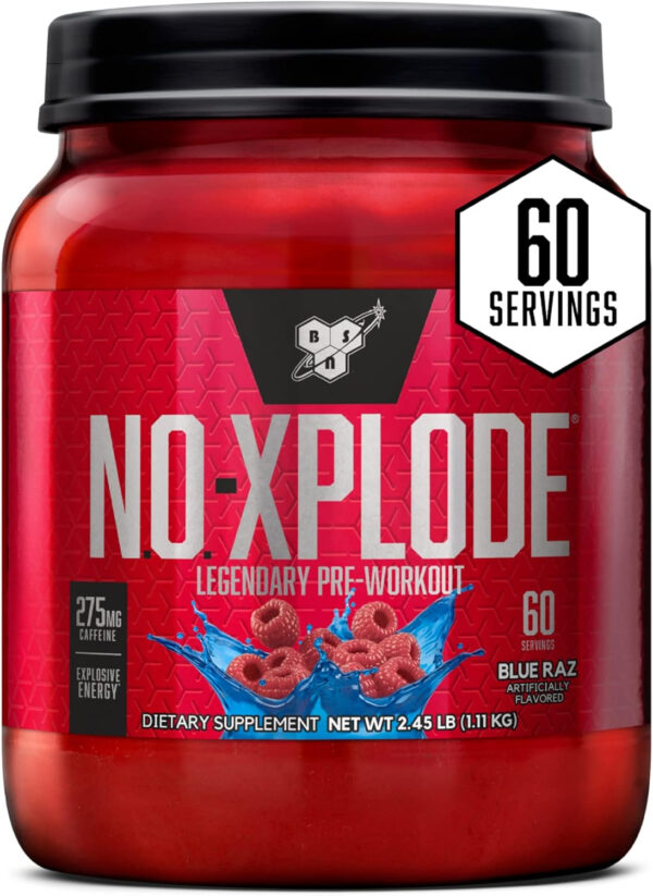 6895d08f1bc93b2dd5b50d9a62e2771e05fc847cf97286988fd59.jpg BSN N.O.-XPLODE Pre Workout Powder, Energy Supplement for Men and Women with Creatine and Beta-Alanine, Flavor: Fruit Punch, 30 Servings