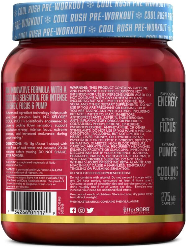 6895d0a183ecdd412f1cb036e26372ad8b25529b82f83d67fa18a.jpg BSN N.O.-XPLODE Pre Workout Powder, Energy Supplement for Men and Women with Creatine and Beta-Alanine, Flavor: Fruit Punch, 30 Servings