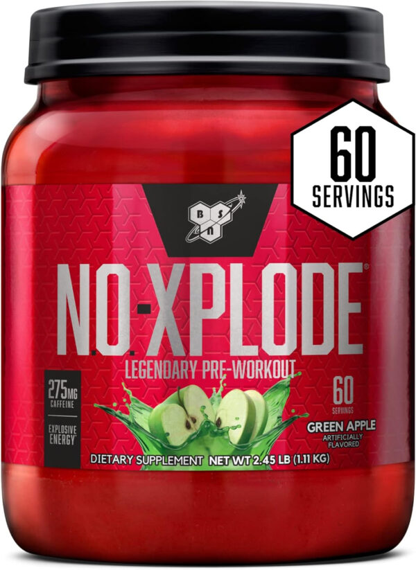 6895d0b41f8a627f4a434b7775dab92c19341afeb5212279b537f.jpg BSN N.O.-XPLODE Pre Workout Powder, Energy Supplement for Men and Women with Creatine and Beta-Alanine, Flavor: Fruit Punch, 30 Servings