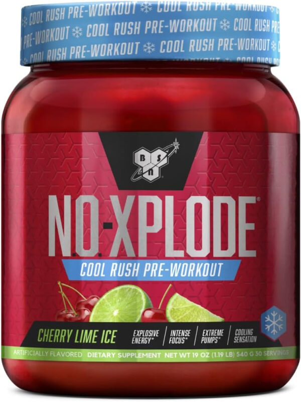 6895d0ccc3f0185a9e19943c0ee44cc25b46d11e7f45c05457f03.jpg BSN N.O.-XPLODE Pre Workout Powder, Energy Supplement for Men and Women with Creatine and Beta-Alanine, Flavor: Fruit Punch, 30 Servings