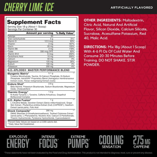 6895d0cf225ebcf113b0e745e23b6566dde41cba01abd70558fe6.jpg BSN N.O.-XPLODE Pre Workout Powder, Energy Supplement for Men and Women with Creatine and Beta-Alanine, Flavor: Fruit Punch, 30 Servings