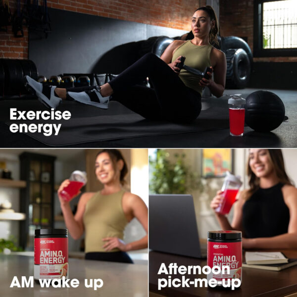 Optimum Nutrition Amino Energy - Pre Workout with Green Tea, BCAA, Amino Acids, Keto Friendly, Green Coffee Extract, Energy Powder - Watermelon, 30 Servings (Packaging May Vary)