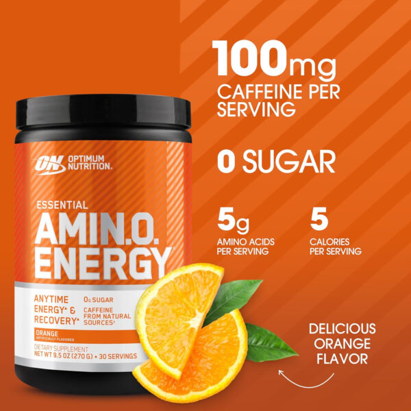 Optimum Nutrition Amino Energy - Pre Workout with Green Tea, BCAA, Amino Acids, Keto Friendly, Green Coffee Extract, Energy Powder - Watermelon, 30 Servings (Packaging May Vary)