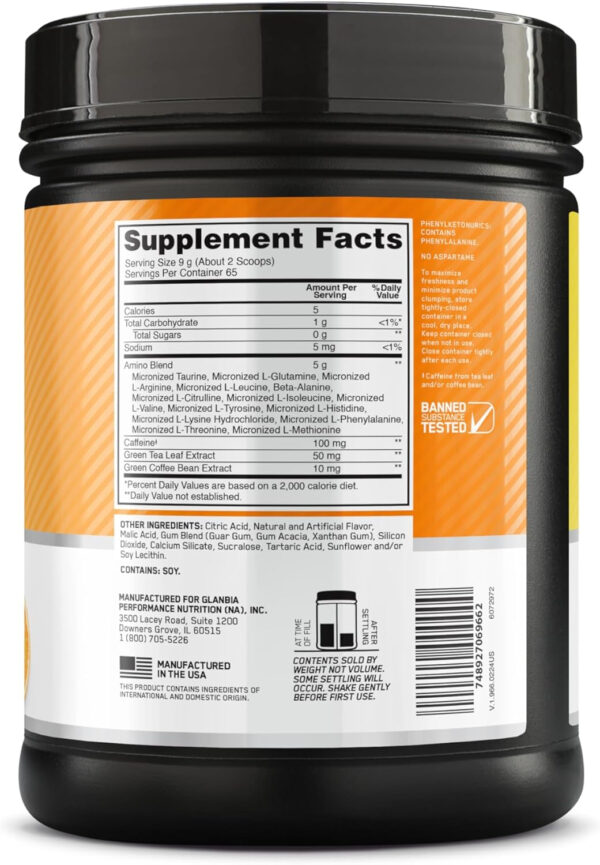 Optimum Nutrition Amino Energy - Pre Workout with Green Tea, BCAA, Amino Acids, Keto Friendly, Green Coffee Extract, Energy Powder - Watermelon, 30 Servings (Packaging May Vary)
