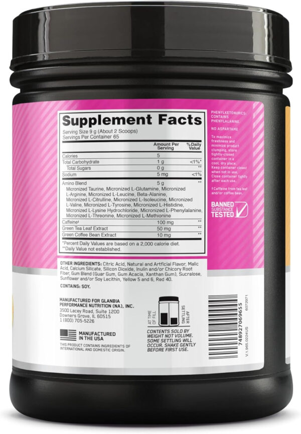 Optimum Nutrition Amino Energy - Pre Workout with Green Tea, BCAA, Amino Acids, Keto Friendly, Green Coffee Extract, Energy Powder - Watermelon, 30 Servings (Packaging May Vary)