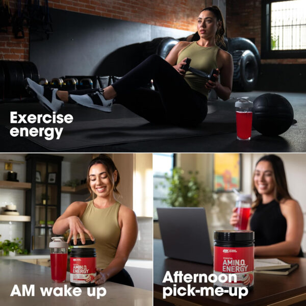 Optimum Nutrition Amino Energy - Pre Workout with Green Tea, BCAA, Amino Acids, Keto Friendly, Green Coffee Extract, Energy Powder - Watermelon, 30 Servings (Packaging May Vary)