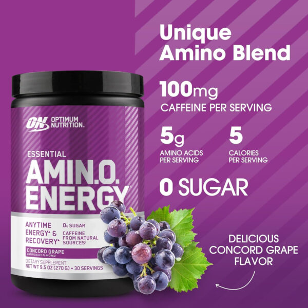 Optimum Nutrition Amino Energy - Pre Workout with Green Tea, BCAA, Amino Acids, Keto Friendly, Green Coffee Extract, Energy Powder - Watermelon, 30 Servings (Packaging May Vary)