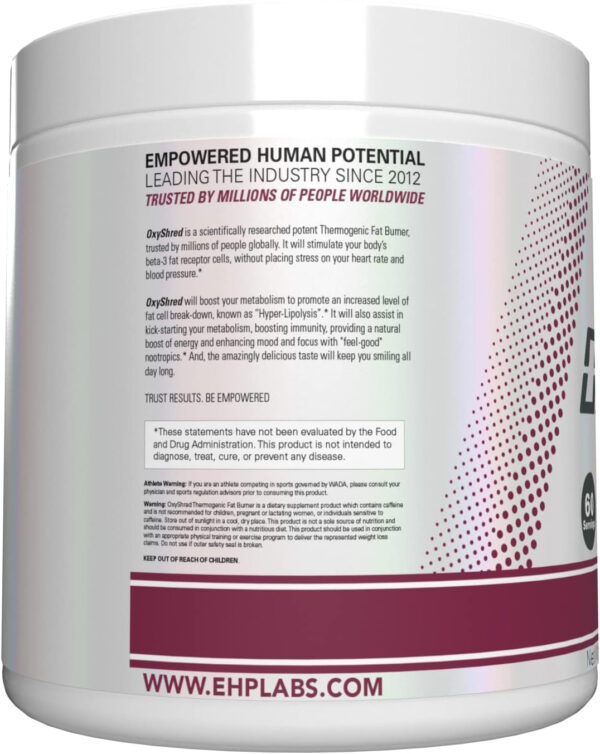 6895d39dc4b6b625fe58c66f080de3f5ee43c78e62ee1dcb6a691.jpg EHP Labs OxyShred Thermogenic Fat Burner - Pre-Workout Powder with L-Glutamine, Acetyl L-Carnitine, Metabolism Booster, Weight Loss, Appetite Control, Energy Drink, Dr. Soda Pop, 60 Servings
