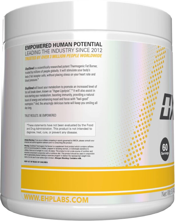 6895d3b917d7b8103fabf14f2ea36e1b78dff8c447e796366adf0.jpg EHP Labs OxyShred Thermogenic Fat Burner - Pre-Workout Powder with L-Glutamine, Acetyl L-Carnitine, Metabolism Booster, Weight Loss, Appetite Control, Energy Drink, Dr. Soda Pop, 60 Servings