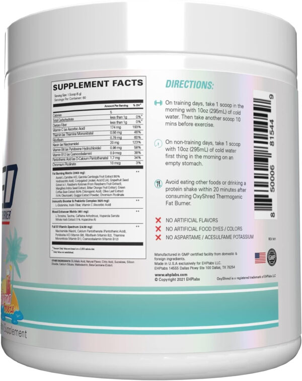 6895d3d17adff0370f014cdd6de1da4ef73915632070a46e10f12.jpg EHP Labs OxyShred Thermogenic Fat Burner - Pre-Workout Powder with L-Glutamine, Acetyl L-Carnitine, Metabolism Booster, Weight Loss, Appetite Control, Energy Drink, Dr. Soda Pop, 60 Servings