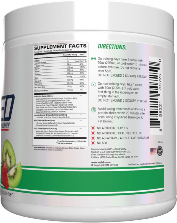 6895d3e0b41658e3d34387aa74d70ae15a56423e8addc1e96357a.jpg EHP Labs OxyShred Thermogenic Fat Burner - Pre-Workout Powder with L-Glutamine, Acetyl L-Carnitine, Metabolism Booster, Weight Loss, Appetite Control, Energy Drink, Dr. Soda Pop, 60 Servings