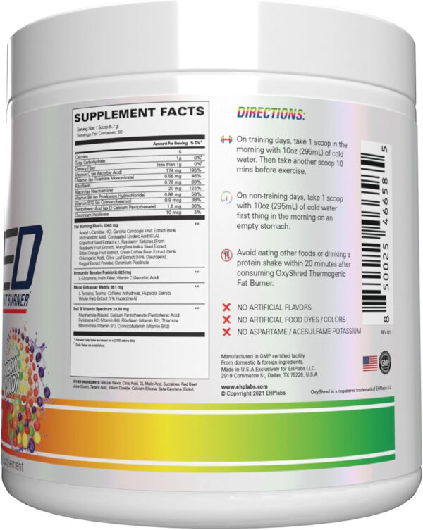 6895d3ec322cc839f276faaa5ea8eafb360c38e0a848c0bd85d40.jpg EHP Labs OxyShred Thermogenic Fat Burner - Pre-Workout Powder with L-Glutamine, Acetyl L-Carnitine, Metabolism Booster, Weight Loss, Appetite Control, Energy Drink, Dr. Soda Pop, 60 Servings