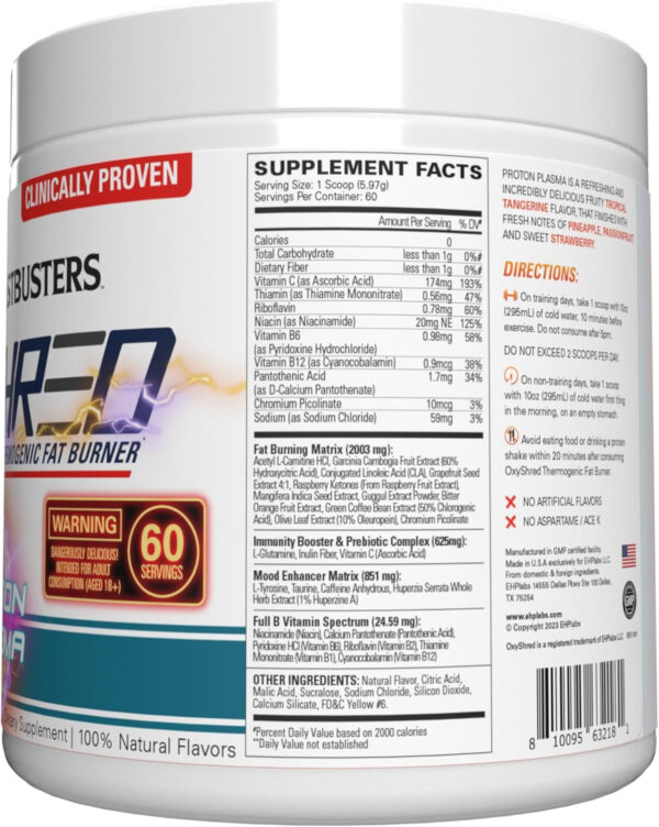 6895d3f6e837ff55e2070033c0a5487f811003a3eca9a44633bae.jpg EHP Labs OxyShred Thermogenic Fat Burner - Pre-Workout Powder with L-Glutamine, Acetyl L-Carnitine, Metabolism Booster, Weight Loss, Appetite Control, Energy Drink, Dr. Soda Pop, 60 Servings
