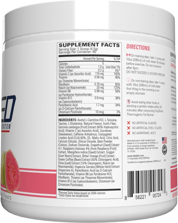 6895d4046248c2f390e527661133a733ceac173655b0485c07887.jpg EHP Labs OxyShred Thermogenic Fat Burner - Pre-Workout Powder with L-Glutamine, Acetyl L-Carnitine, Metabolism Booster, Weight Loss, Appetite Control, Energy Drink, Dr. Soda Pop, 60 Servings
