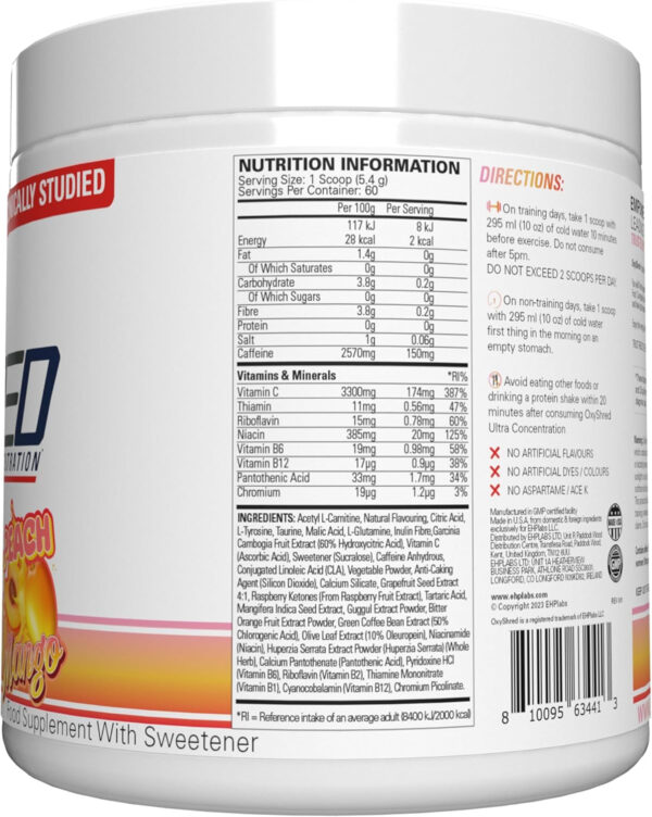 6895d41104d286123a31df22977429e1b63ea48dd6aa8f6135f65.jpg EHP Labs OxyShred Thermogenic Fat Burner - Pre-Workout Powder with L-Glutamine, Acetyl L-Carnitine, Metabolism Booster, Weight Loss, Appetite Control, Energy Drink, Dr. Soda Pop, 60 Servings