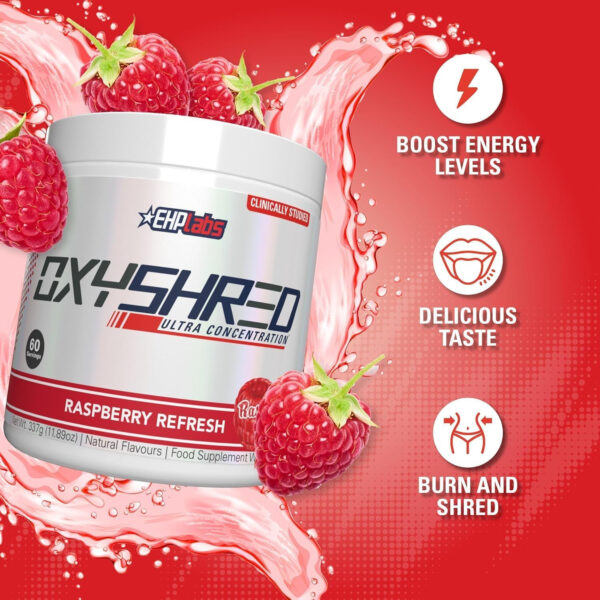 6895d4453988c64e4bfee13253a0cfe1442cfbd0bbf4e872a5351.jpg EHP Labs OxyShred Thermogenic Fat Burner - Pre-Workout Powder with L-Glutamine, Acetyl L-Carnitine, Metabolism Booster, Weight Loss, Appetite Control, Energy Drink, Dr. Soda Pop, 60 Servings