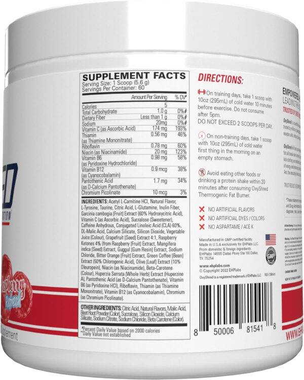 6895d44ca4de8aafbb20aee19a6b7faf051e58b3eee9e3a86b1a7.jpg EHP Labs OxyShred Thermogenic Fat Burner - Pre-Workout Powder with L-Glutamine, Acetyl L-Carnitine, Metabolism Booster, Weight Loss, Appetite Control, Energy Drink, Dr. Soda Pop, 60 Servings