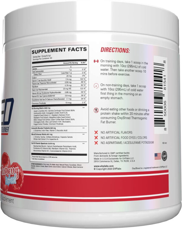 6895d44ec85b430af671b806c3580922977a17f315013fc936564.jpg EHP Labs OxyShred Thermogenic Fat Burner - Pre-Workout Powder with L-Glutamine, Acetyl L-Carnitine, Metabolism Booster, Weight Loss, Appetite Control, Energy Drink, Dr. Soda Pop, 60 Servings