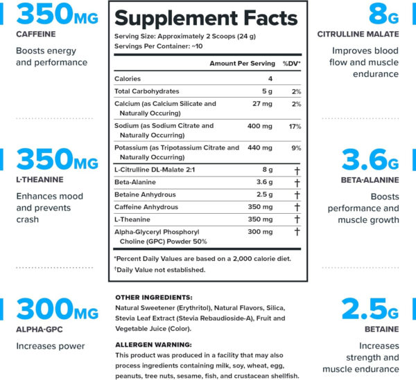 LEGION Pulse Pre Workout Supplement - All Natural Nitric Oxide Preworkout Drink to Boost Energy, Creatine Free, Naturally Sweetened, Beta Alanine, Citrulline, Alpha GPC (Fruit Punch)