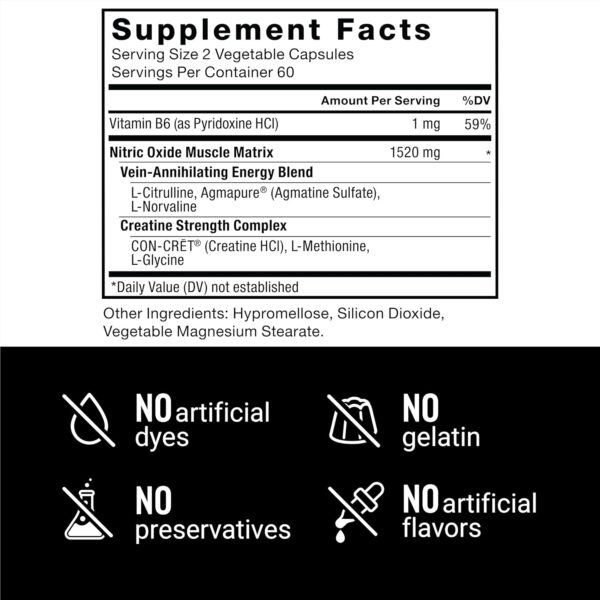 Force Factor Volcano Pre Workout Nitric Oxide Booster Supplement for Men with Creatine and L-Citrulline to Boost and Energy, Help Build Muscle, Better Pump and Workout, 120 Capsules