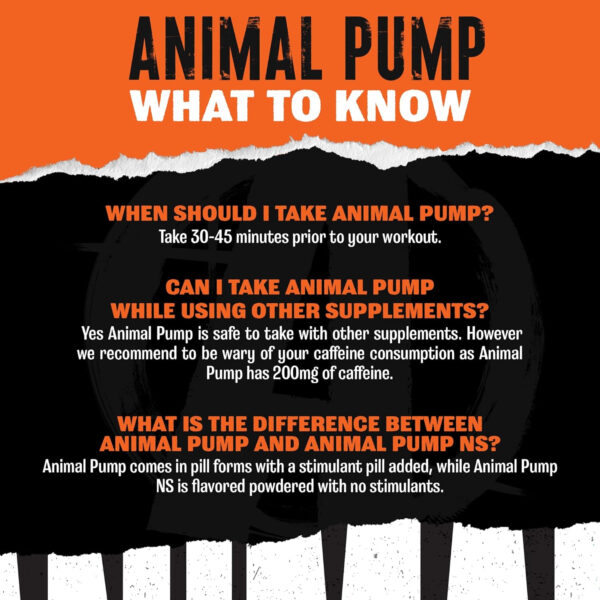 Animal Pump Pre-Workout Supplement – for Energy, Focus and Muscle Volumizing, with Nitric Oxide Boosters Including Stims and Nootropics, Creatine, and Ultimate Pump Enhancer, 30 Packs