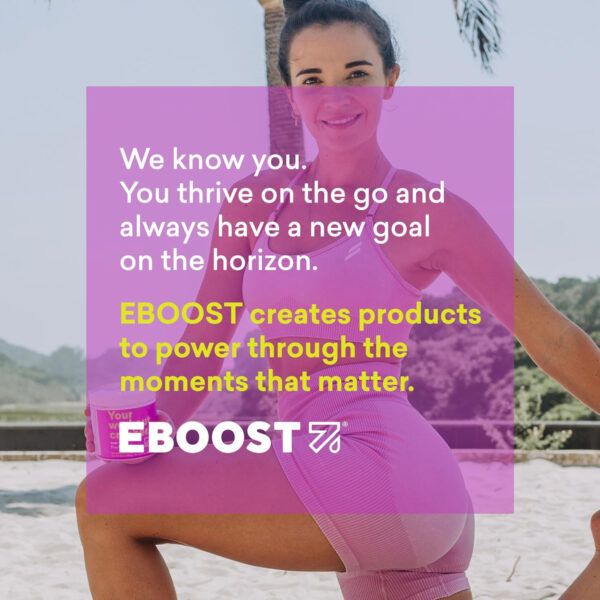 EBOOST POW Natural Pre Workout Powder - 20 Servings, Peach Nectar - Preworkout Energy Booster Gym Supplement Drink Mix for Men and Women - Performance, Joint Mobility Support - Gluten-Free