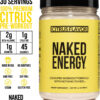 NAKED Citrus Energy - Citrus Flavored Clean Pre Workout Supplement for Men and Women, Vegan Friendly, No Added Sweeteners, Colors Or Flavors - 30 Servings
