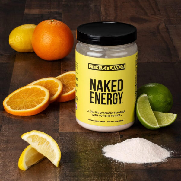 NAKED Citrus Energy - Citrus Flavored Clean Pre Workout Supplement for Men and Women, Vegan Friendly, No Added Sweeteners, Colors Or Flavors - 30 Servings