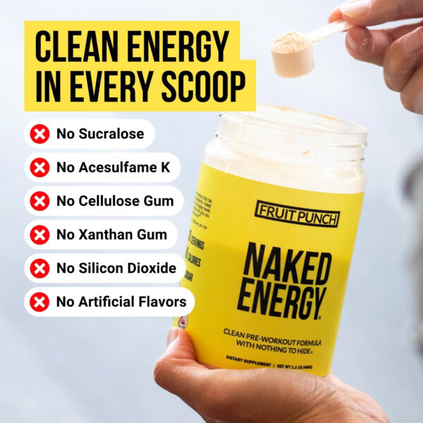 NAKED Citrus Energy - Citrus Flavored Clean Pre Workout Supplement for Men and Women, Vegan Friendly, No Added Sweeteners, Colors Or Flavors - 30 Servings