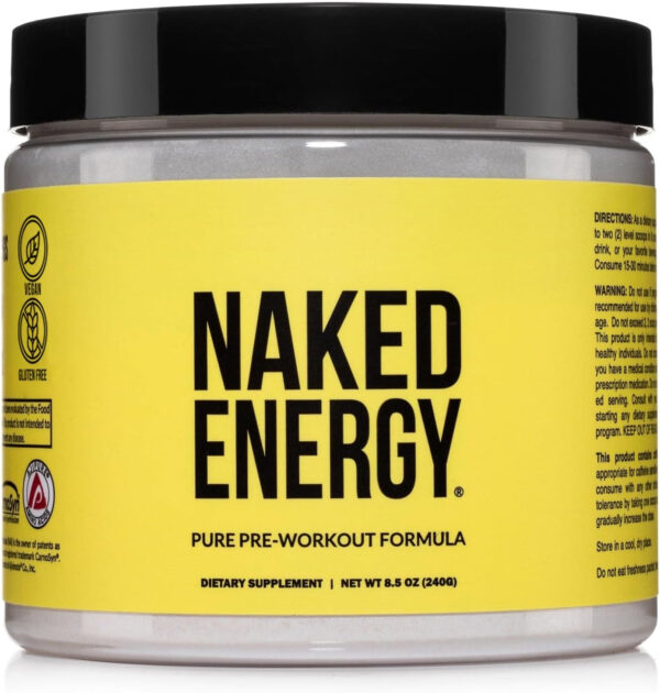 NAKED Citrus Energy - Citrus Flavored Clean Pre Workout Supplement for Men and Women, Vegan Friendly, No Added Sweeteners, Colors Or Flavors - 30 Servings