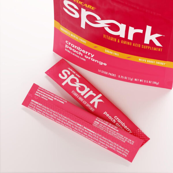 AdvoCare Spark Vitamin & Amino Acid Supplement - Focus & Energy Drink Powder Mix with Vitamin A, B-6, C & E - Also Includes L-Carnitine & L-Tyrosine - Mango Strawberry, 14 Stick Packs