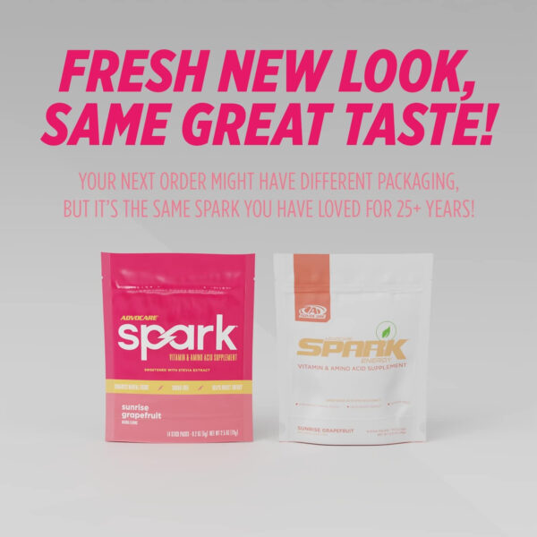 AdvoCare Spark Vitamin & Amino Acid Supplement - Focus & Energy Drink Powder Mix with Vitamin A, B-6, C & E - Also Includes L-Carnitine & L-Tyrosine - Mango Strawberry, 14 Stick Packs