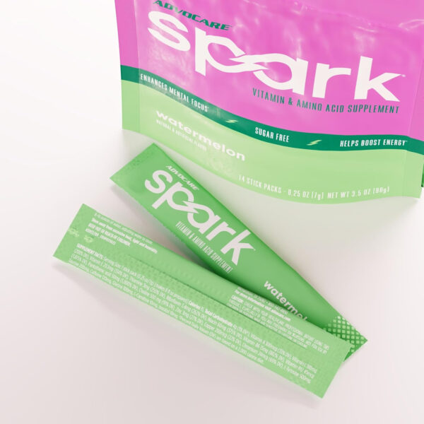 AdvoCare Spark Vitamin & Amino Acid Supplement - Focus & Energy Drink Powder Mix with Vitamin A, B-6, C & E - Also Includes L-Carnitine & L-Tyrosine - Mango Strawberry, 14 Stick Packs